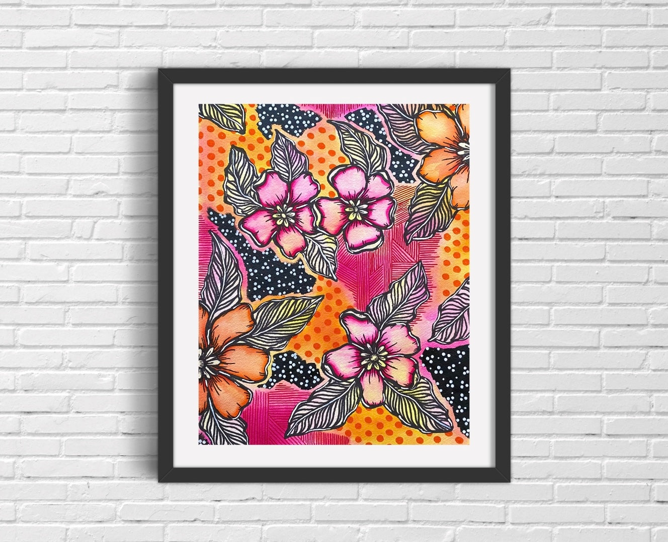 Abstract Florals in Watercolor & Ink