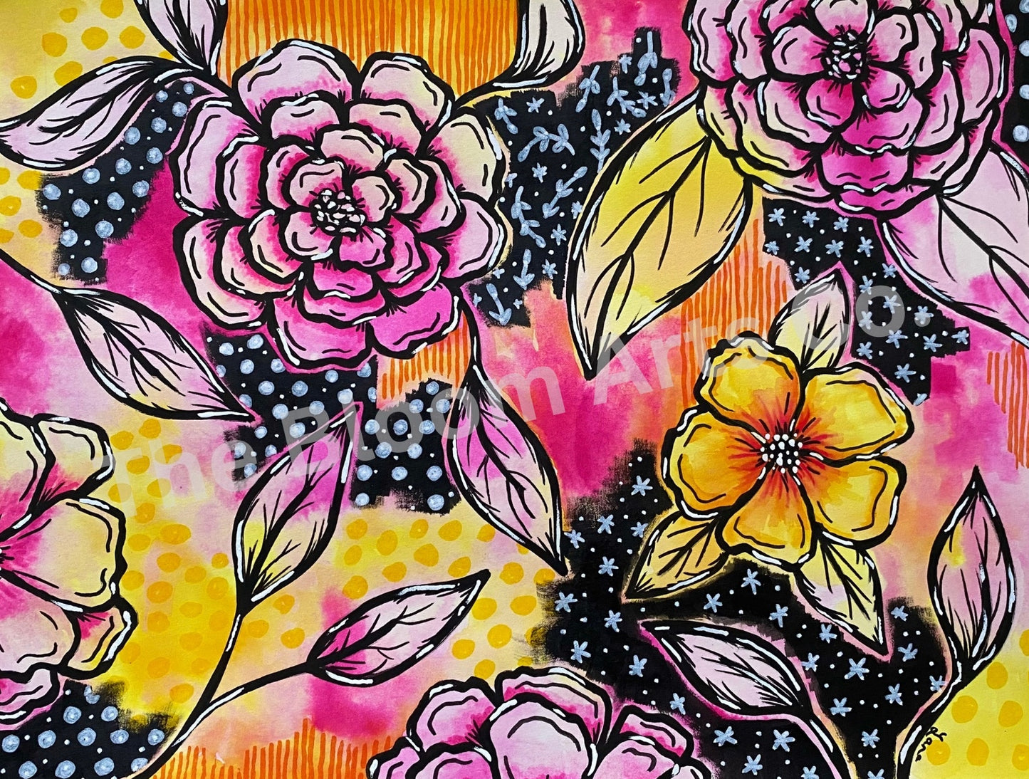 Abstract Floral Watercolor Painting