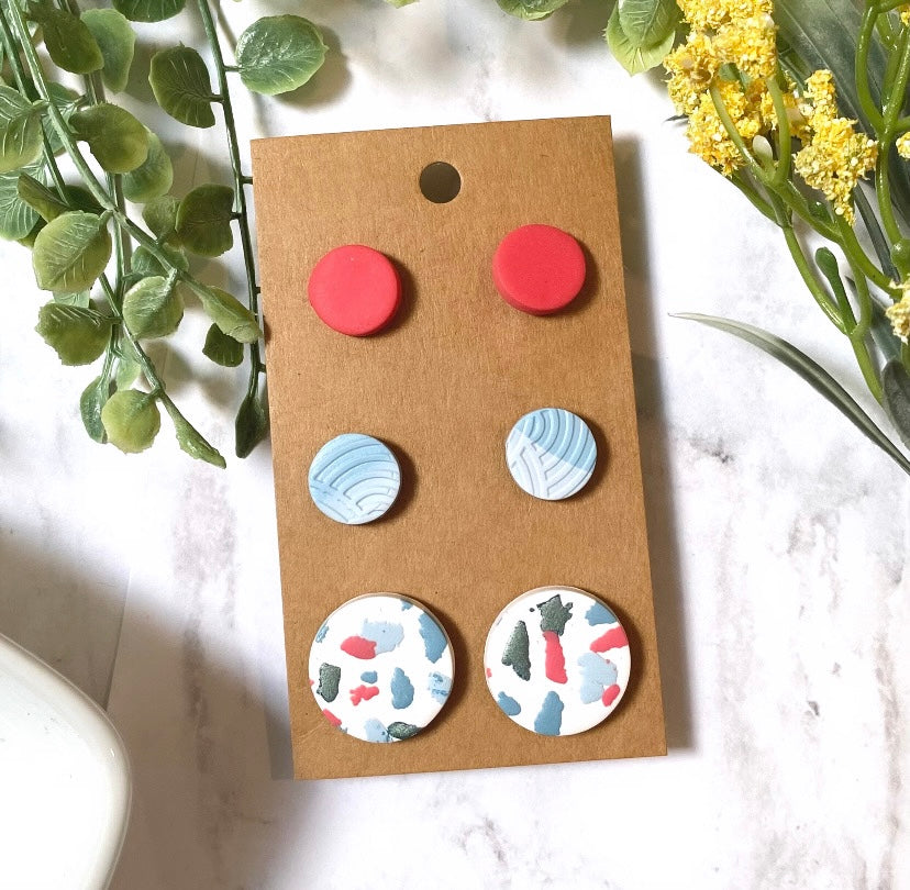 Stud Earrings - 3 Pack