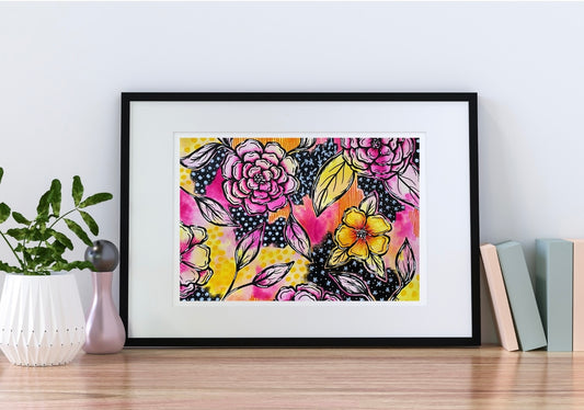 Abstract Floral Watercolor Painting