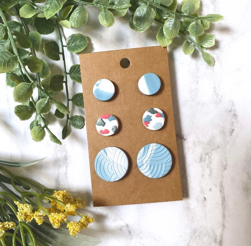 Stud Earrings - 3 Pack