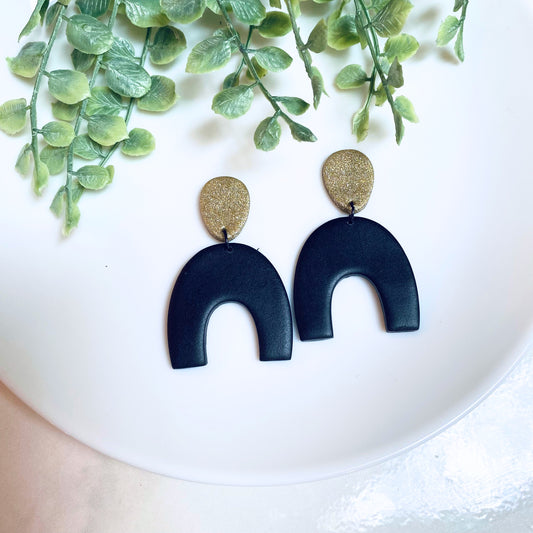 Black & Gold Dangle Earrings